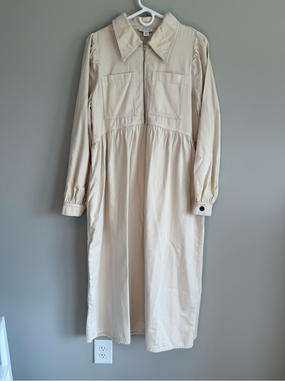 Anthropologie ALIGNE Gabriella Denim Long-Sleeve Midi Dress Size 10 - Picture 6 of 14